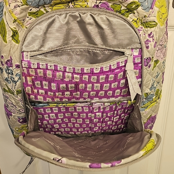 Vera Bradley Floral Quilted Laptop Backpack in Purple and Green - Picture 3 of 12